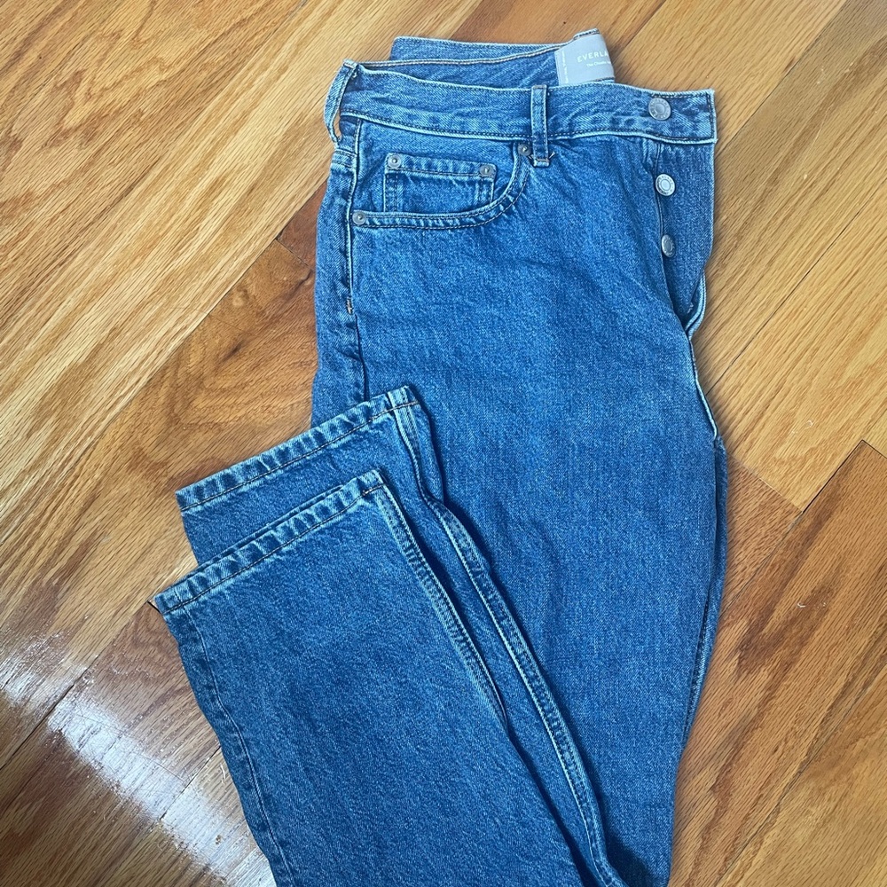 Everlane Cheeky Jean 29 Crop Medium Wash 100% Cotton Button Closure